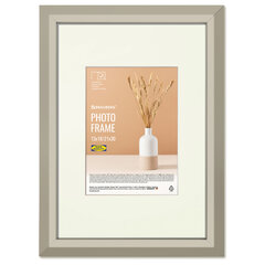 Рамка 21&times;30 см с паспарту 13&times;18 см, небьющаяся, аналог IKEA, багет 26 мм, МДФ, BRAUBERG &laquo;Zool&raquo;, серая, 391377