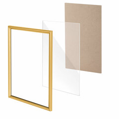 Рамка 21&times;30 см со стеклом, багет 14 мм пластик, BRAUBERG &laquo;HIT2&raquo;, матовое золото, 391380