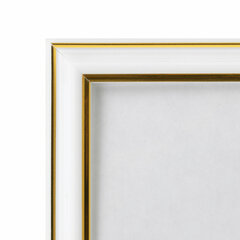 Рамка 30&times;40 см небьющаяся, багет 20 мм пластик, BRAUBERG &laquo;HIT3&raquo;, белая с двойной позолотой, 391383