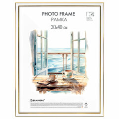 Рамка 30&times;40 см небьющаяся, багет 20 мм пластик, BRAUBERG &laquo;HIT3&raquo;, белая с двойной позолотой, 391383