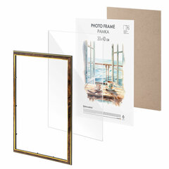 Рамка 30&times;40 см небьющаяся, багет 20 мм пластик, BRAUBERG &laquo;HIT3&raquo;, цвет темный орех с позолотой, 391384