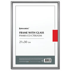 Рамка 21&times;30 см со стеклом, багет 8 мм, МЕТАЛЛ, BRAUBERG &laquo;Blade&raquo;, серебристая, 391385
