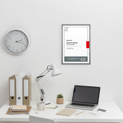 Рамка 21&times;30 см небьющаяся, багет 8 мм, МЕТАЛЛ, BRAUBERG &laquo;Blade&raquo;, серебристая, 391385