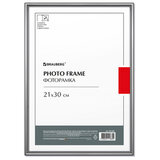 Рамка 21х30 см небьющаяся, багет 8 мм, МЕТАЛЛ, BRAUBERG "Blade", серебристая, 391385