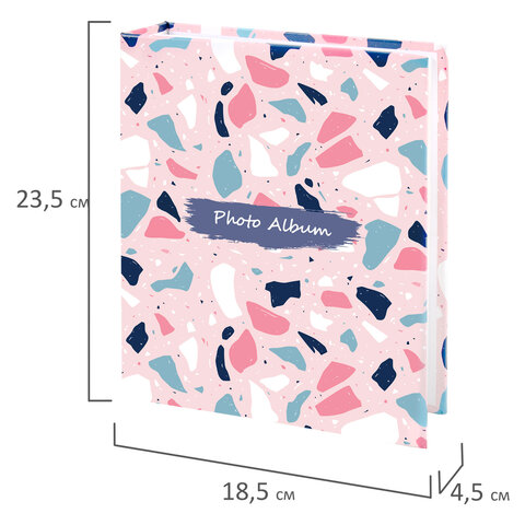 Фотоальбом BRAUBERG "Terrazzo" на 200 фото 10х15 см, твердая обложка, 391423