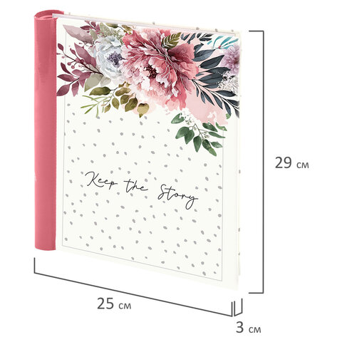 Фотоальбом BRAUBERG "Blossom", на 20 магнитных листов, 23х28 см, твердая обложка, спираль, 391425