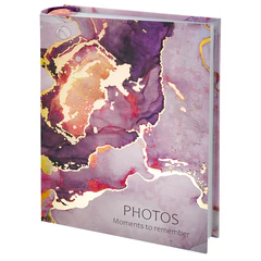 Фотоальбом с заметками BRAUBERG "Marble" на 200 фото 10х15, твердая обложка, с фольгированным тиснением, подарочная упаковка, 391426