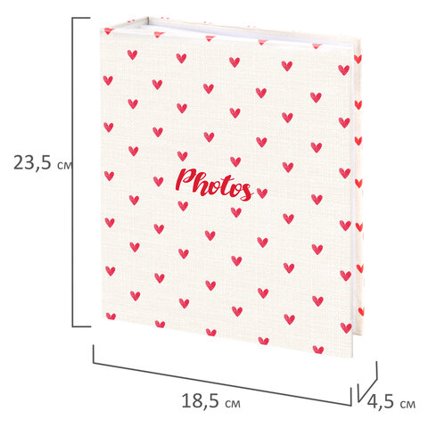 Фотоальбом BRAUBERG "Cute hearts" на 200 фото 10х15 см, твердая обложка, 391427