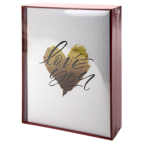 Фотоальбом с заметками BRAUBERG "Love you" на 200 фото размером 10х15 см, твердая обложка с тиснением фольгой, подарочный бокс, 391430 - фото 11