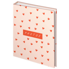 Фотоальбом BRAUBERG на 100 фото 10*15 см, твердая обложка, &laquo;Pink hearts&raquo;, 391436