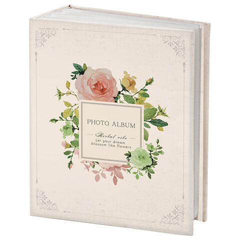 Фотоальбом BRAUBERG "Tender flowers" на 100 фото 10х15 см, твердая обложка, 391438