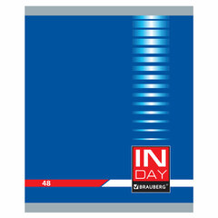 Тетрадь А5, 48 л., BRAUBERG скоба, клетка, обложка картон, &laquo;INDAY&raquo;, 400518