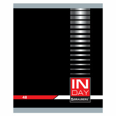 Тетрадь А5, 48 л., BRAUBERG скоба, клетка, обложка картон, &laquo;INDAY&raquo;, 400518