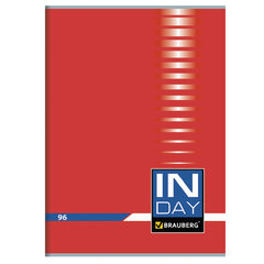 Тетрадь А4, 96 л., BRAUBERG скоба, клетка, обложка картон, &laquo;INDAY&raquo;, 400520