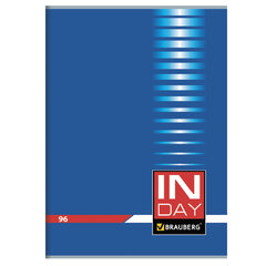 Тетрадь А4, 96 л., BRAUBERG скоба, клетка, обложка картон, &laquo;INDAY&raquo;, 400520
