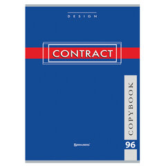 Тетрадь А4, 96 л., BRAUBERG скоба, клетка, обложка картон, &laquo;CONTRACT&raquo;, 400521