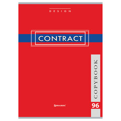 Тетрадь А4, 96 л., BRAUBERG скоба, клетка, обложка картон, &laquo;CONTRACT&raquo;, 400521