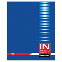 Тетрадь А5, 96 л., BRAUBERG, скоба, клетка, обложка картон, &laquo;INDAY&raquo;, 400522