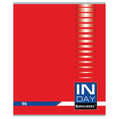 Тетрадь А5, 96 л., BRAUBERG, скоба, клетка, обложка картон, &laquo;INDAY&raquo;, 400522