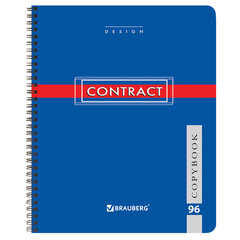 Тетрадь А5, 96 л., BRAUBERG, гребень, клетка, обложка картон, &laquo;CONTRACT&raquo;, 400527