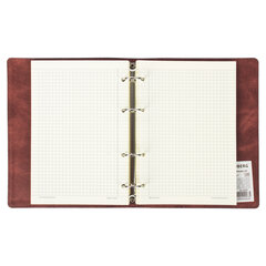 Тетрадь на кольцах А5 (180&times;220 мм), 120 листов, под кожу, клетка, BRAUBERG &laquo;Main&raquo;, коричневый, 401710