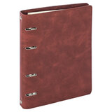 Тетрадь на кольцах А5 (180х220 мм), 120 листов, под кожу, клетка, BRAUBERG "Main", коричневый, 401710