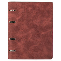 Тетрадь на кольцах А5 (180&times;220 мм), 120 листов, под кожу, клетка, BRAUBERG &laquo;Main&raquo;, коричневый, 401710