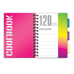 Тетрадь-блокнот 120 л., A5, 148&times;210 мм, BRAUBERG, клетка, гребень, обложка пластиковая, 3 разделителя, &laquo;CoolBOOK&raquo;, 401786