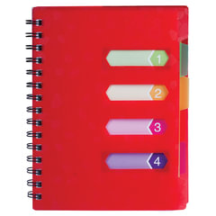 Тетрадь-блокнот 120 л., A5, 170&times;215 мм, BRAUBERG, линия, гребень, обложка пластиковая, 4 разделителя, &laquo;Rich&raquo;, 401791