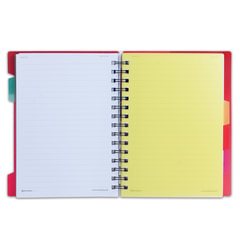 Тетрадь-блокнот 120 л., A5, 170&times;215 мм, BRAUBERG, линия, гребень, обложка пластиковая, 4 разделителя, &laquo;Rich&raquo;, 401791