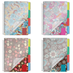 Тетрадь-блокнот 150 л., A5, 170&times;215 мм BRAUBERG, клетка, гребень, обложка пластиковая, 4 разделителя, &laquo;Foxy Lady&raquo;, 401794