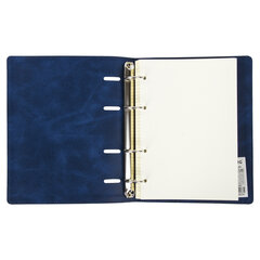 Тетрадь на кольцах А5 (180&times;220 мм), 120 листов, под кожу, клетка, BRAUBERG &laquo;Main&raquo;, синий, 402005