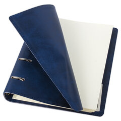 Тетрадь на кольцах А5 (180&times;220 мм), 120 листов, под кожу, клетка, BRAUBERG &laquo;Main&raquo;, синий, 402005