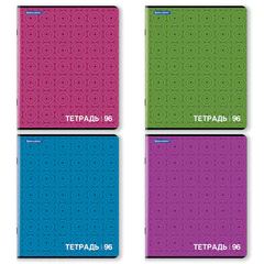 Тетрадь А5, 96 л., BRAUBERG, скоба, клетка, обложка картон, МОНОХРОМ 2, 402055