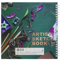 Скетчбук, белая бумага 120 г/<wbr/>м<sup>2</sup>, 210&times;210 мм, 60 л., гребень, &laquo;Будем рисовать&raquo;, 049516