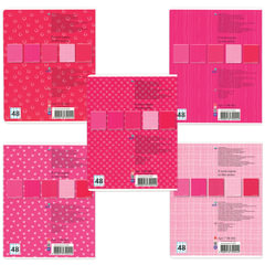 Тетрадь А5, 48 л., АЛЬТ, скоба, клетка, глянцевый лак, &laquo;FRESH &mdash; РОЗОВАЯ&raquo; (5 видов), 7-48-442