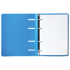 Тетрадь на кольцах А5 160&times;215 мм, 80 л., пластик, клетка, BRAUBERG, &laquo;Голубой&raquo;, 403251