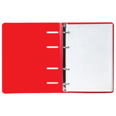 Тетрадь на кольцах А5 160&times;215 мм, 80 л., пластик, клетка, BRAUBERG, &laquo;Красный&raquo;, 403252
