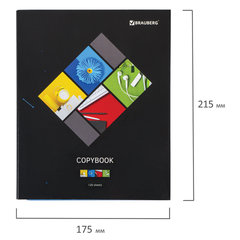 Тетрадь на кольцах А5 (175&times;215 мм), 120 листов, твердый картон, клетка, BRAUBERG, Микс, 403277