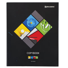 Тетрадь на кольцах А5 (175&times;215 мм), 120 листов, твердый картон, клетка, BRAUBERG, Микс, 403277
