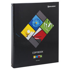 Тетрадь на кольцах А5 (175&times;215 мм), 120 листов, твердый картон, клетка, BRAUBERG, Микс, 403277