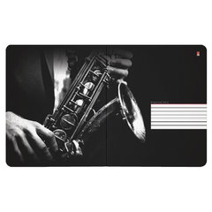 Тетрадь А5 48 л. АЛЬТ скоба, клетка, фольга, гибридный лак, бумага 70 г/<wbr/>м<sup>2</sup>, &laquo;JAZZ CAFE&raquo;, 7-48-828