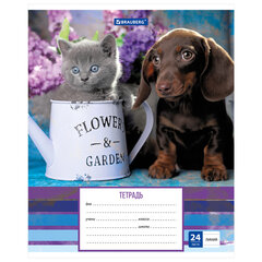 Тетрадь 24 л. BRAUBERG линия, обложка картон, &laquo;ЗАБАВНЫЕ ЩЕНКИ&raquo;, 403585