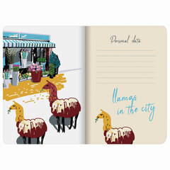 Тетрадь 40 л. в клетку обложка SoftTouch, бежевая бумага 70 г/<wbr/>м<sup>2</sup>, сшивка, А5 (147&times;210 мм), ЛАМЫ, BRAUBERG, 403776