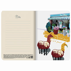 Тетрадь 40 л. в клетку обложка SoftTouch, бежевая бумага 70 г/<wbr/>м<sup>2</sup>, сшивка, А5 (147&times;210 мм), ЛАМЫ, BRAUBERG, 403776