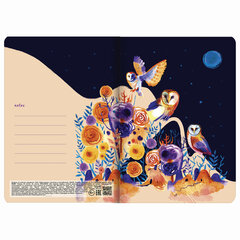 Тетрадь 40 л. в клетку обложка SoftTouch, бежевая бумага 70 г/<wbr/>м<sup>2</sup>, сшивка, А5 (147&times;210 мм), СОВЫ, BRAUBERG, 403780