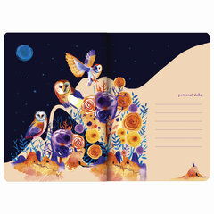 Тетрадь 40 л. в клетку обложка SoftTouch, бежевая бумага 70 г/<wbr/>м<sup>2</sup>, сшивка, А5 (147&times;210 мм), СОВЫ, BRAUBERG, 403780