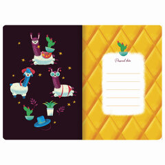 Тетрадь 40 л. в клетку обложка SoftTouch, бежевая бумага 70 г/<wbr/>м<sup>2</sup>, сшивка, А5 (147&times;210 мм), ЗАБАВНЫЕ ЛАМЫ, BRAUBERG, 403786