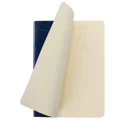 Тетрадь 60 л. в клетку обложка гладкий кожзам, сшивка, А4 (210&times;297мм), ТЕМНО-СИНИЙ, BRAUBERG VIVA, 403906