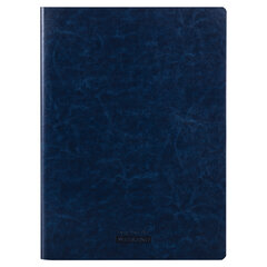 Тетрадь 60 л. в клетку обложка гладкий кожзам, сшивка, А4 (210&times;297мм), ТЕМНО-СИНИЙ, BRAUBERG VIVA, 403906